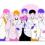 Illustration d'un groupe de K-pop