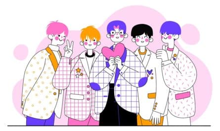 Illustration d'un groupe de K-pop