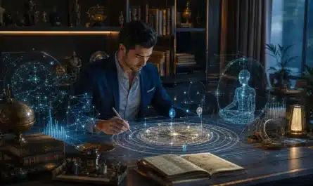 Astres et technologie illustrant thème astral avec intelligence artificielle