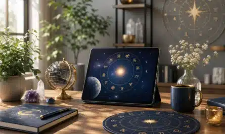 Calendrier hebdomadaire avec symboles astrologiques et prévisions