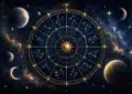 Carte du zodiaque avec symboles astrologiques et constellations