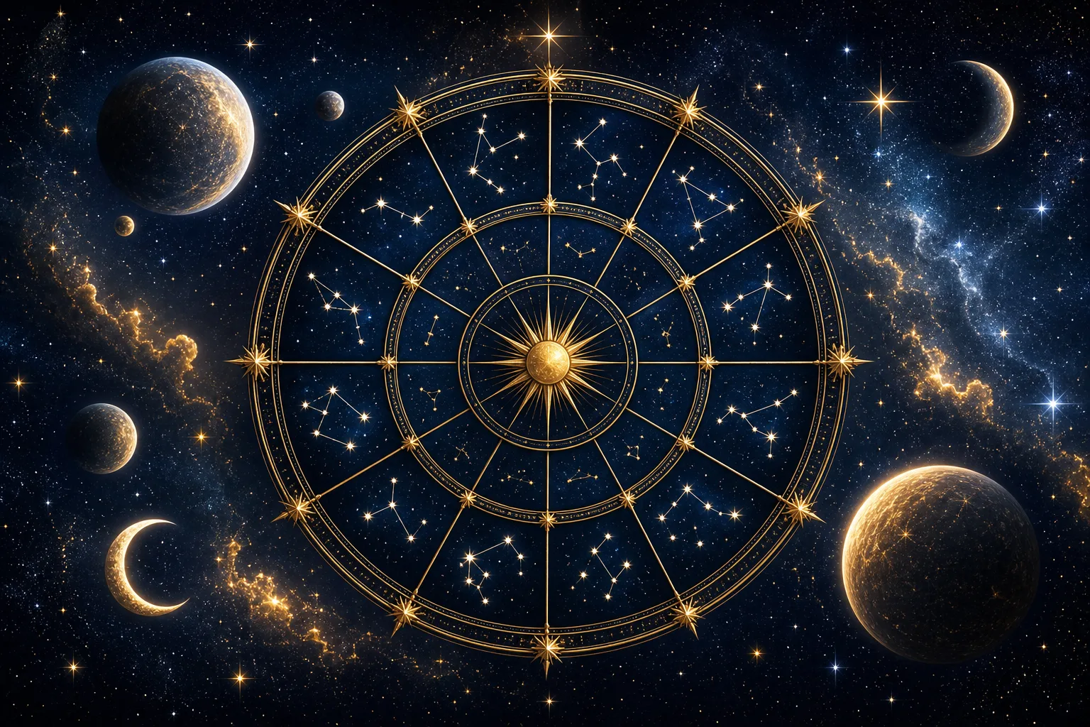 Carte du zodiaque avec symboles astrologiques et constellations