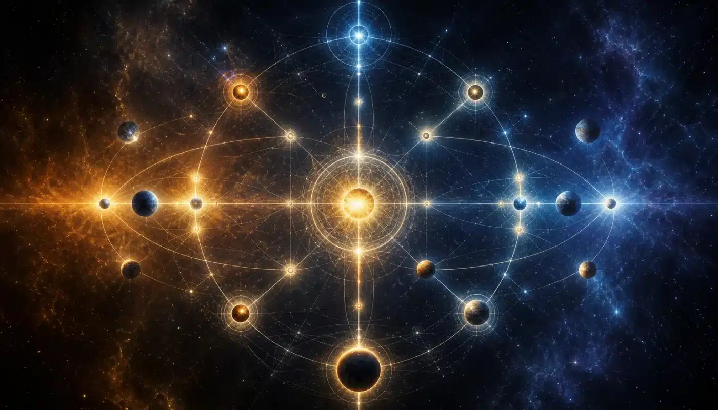 Constellation astrologique représentant nœud nord et nœud sud