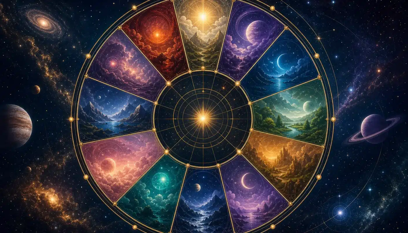 Diagram des 12 maisons astrologiques et leur influence quotidienne