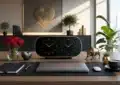 Horloge miroir symbolisant amour, travail et argent