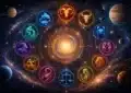 Horoscope du jour avec symboles astrologiques et signes zodiacaux