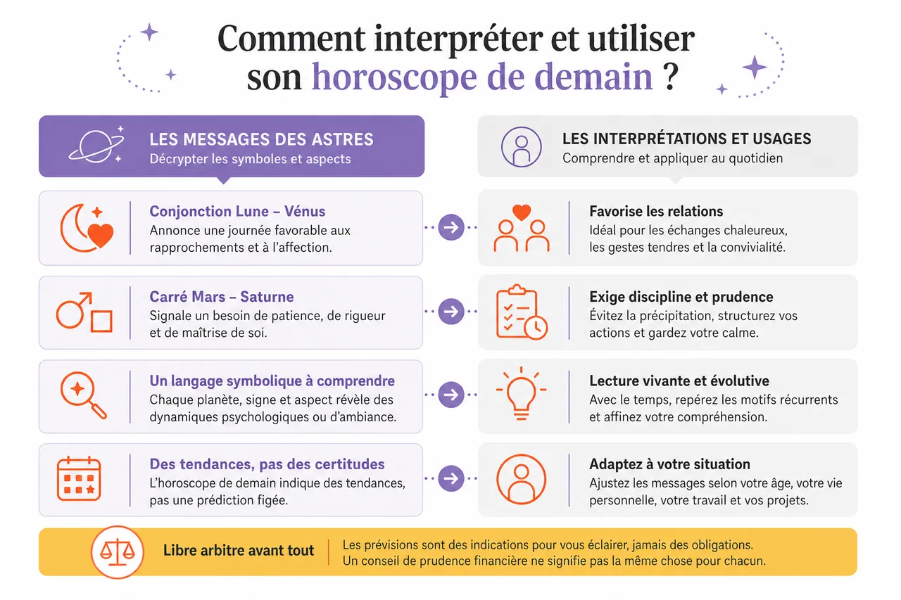 Préparez-vous pour demain grâce à votre horoscope personnalisé , Comment interpréter et utiliser son horoscope de demain?