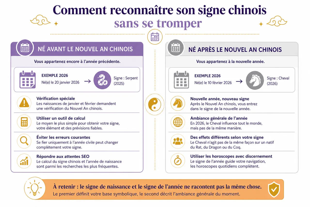 Astrologie chinoise: 5 clés pour comprendre votre signe et votre destin , Comment reconnaître son signe chinois sans se tromper