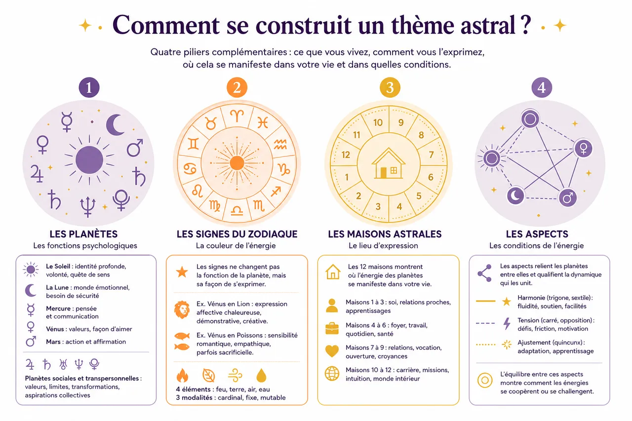 Décrypter votre thème astral étape par étape , Comment se construit un thème astral?