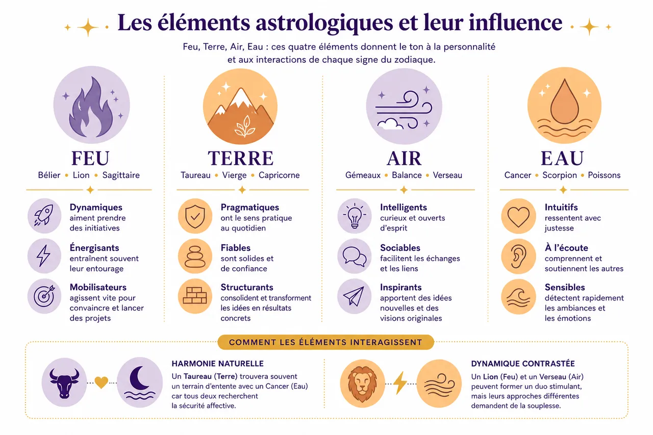 Les forces cachées des 12 signes du zodiaque , Les éléments astrologiques et leur influence
