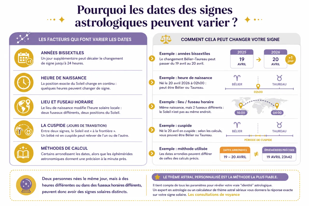 Dates exactes des signes astrologiques: découvrez votre vrai signe , Pourquoi les dates des signes astrologiques peuvent varier?