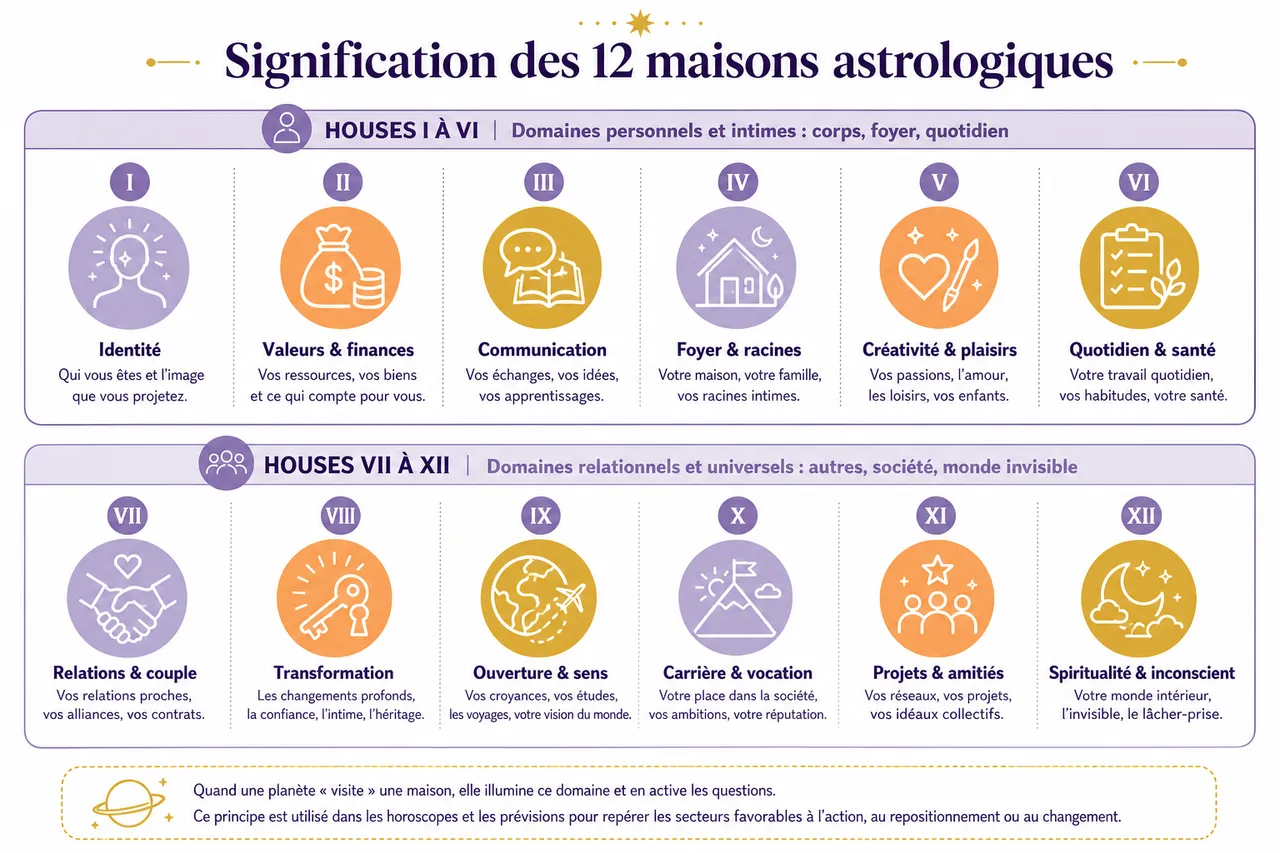 Les 12 maisons astrologiques: leur rôle dans votre vie quotidienne , Signification des 12 maisons astrologiques