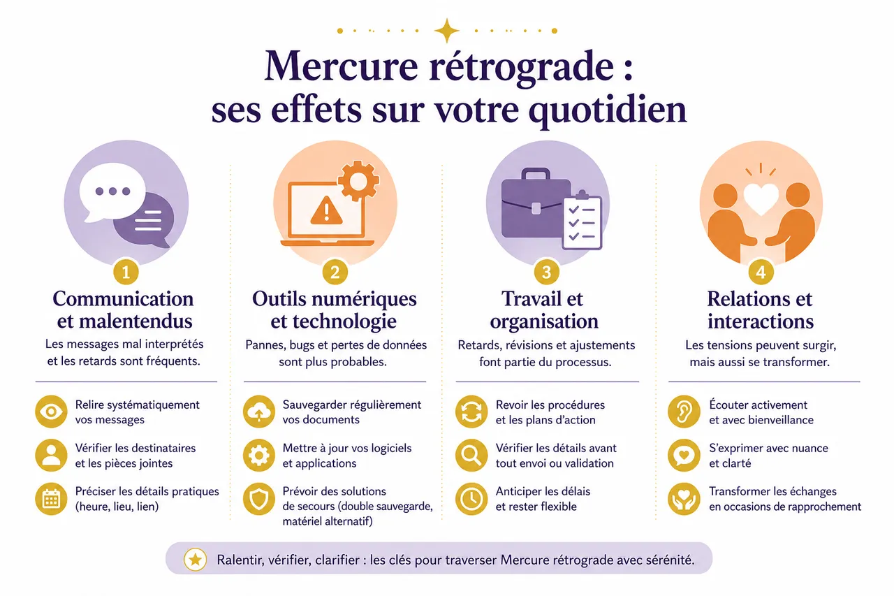 Rétrogradation de Mercure: ce qu’elle signifie pour votre vie quotidienne , Les effets de Mercure rétrograde sur la vie quotidienne et les relations