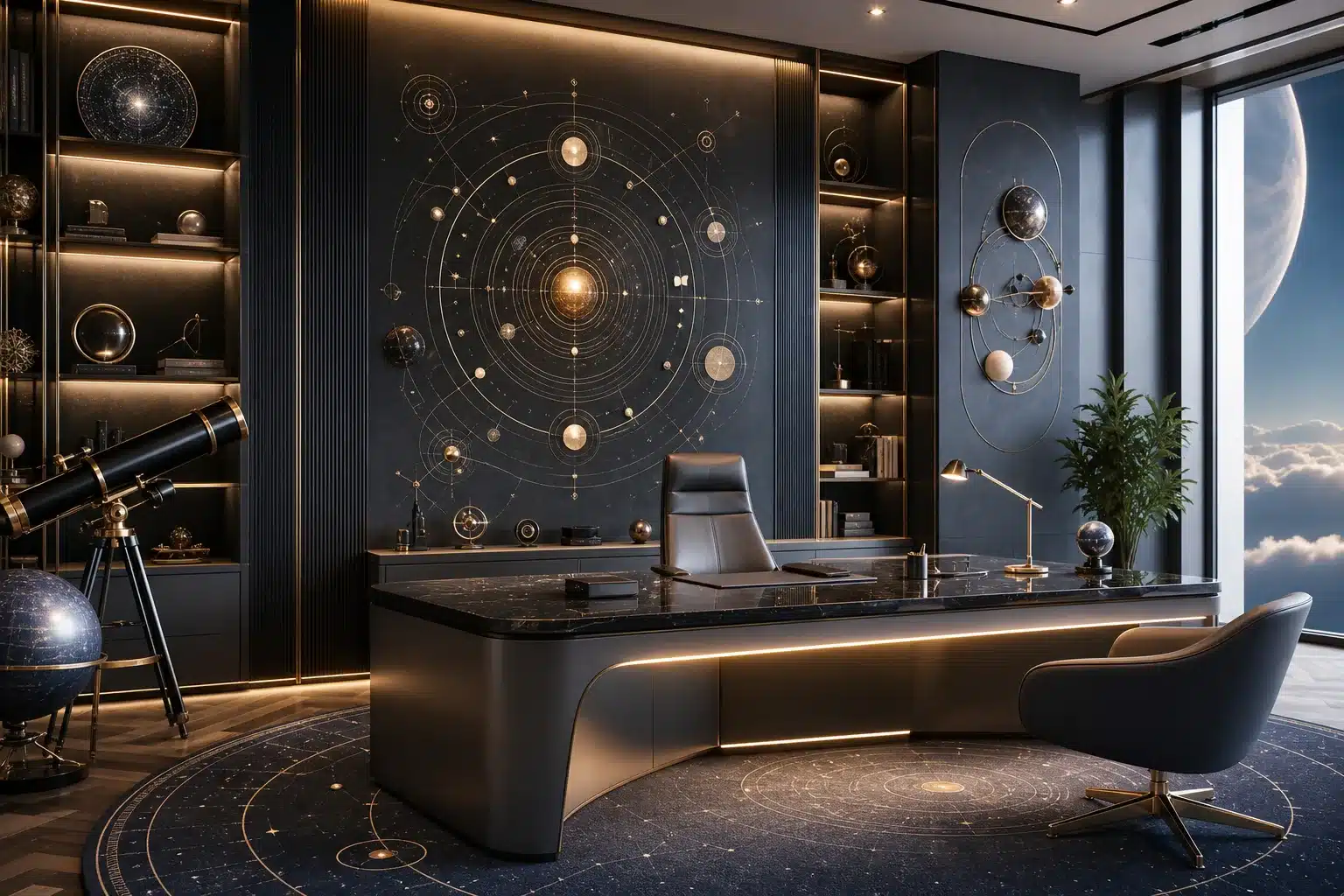 Planète Mercure en rétrogradation avec symboles astrologiques