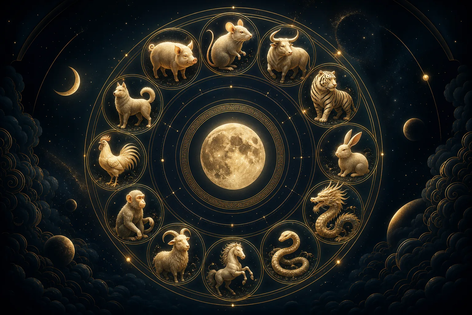 Symboles de l'astrologie chinoise et destin zodiacal chinois