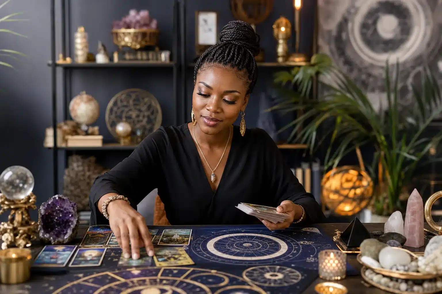 Cartes de tarot, symboles astrologiques et voyance professionnelle